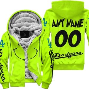 Grinch - Custom Name - Los Angeles Dodgers - Fleece Zip Hoodie