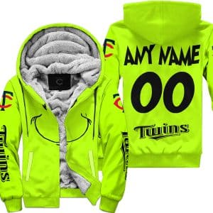 Grinch - Custom Name - Minnesota Twins - Fleece Zip Hoodie