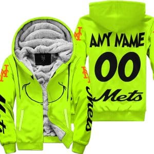 Grinch - Custom Name - New York Mets - Fleece Zip Hoodie