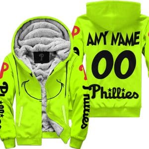 Grinch - Custom Name - Philadelphia Phillies - Fleece Zip Hoodie