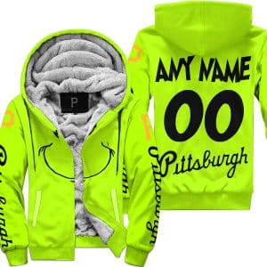 Grinch - Custom Name - Pittsburgh Pirates - Fleece Zip Hoodie