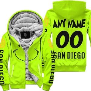 Grinch - Custom Name - San Diego Padres - Fleece Zip Hoodie