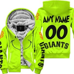 Grinch - Custom Name - San Francisco Giants - Fleece Zip Hoodie