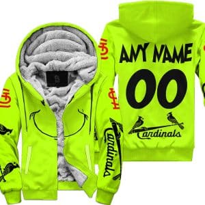 Grinch - Custom Name - St. Louis Cardinals - Fleece Zip Hoodie