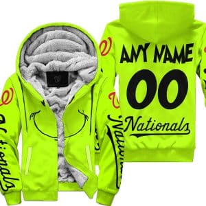 Grinch - Custom Name - Washington Nationals - Fleece Zip Hoodie