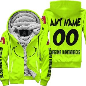 Grinch - Custom Name - Arizona Diamondbacks - Fleece Zip Hoodie