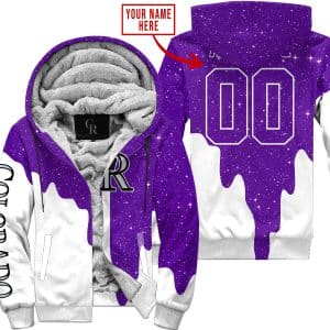 Limited Edition - Custom Name - Colorado Rockies - Fleece Zip Hoodie