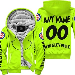 Grinch - Custom Name - Chicago Cubs - Fleece Zip Hoodie