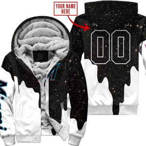 Limited Edition - Custom Name - Miami Marlins - Fleece Zip Hoodie