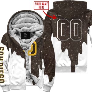 LIMITED EDITION - CUSTOM NAME - SAN DIEGO PADRES - FLEECE ZIP HOODIE