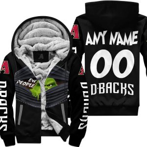 Grinch - Ew People - Arizona Diamondbacks - Fleece Zip Hoodie