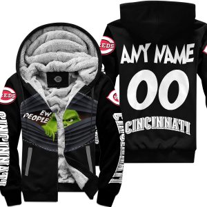Grinch - Ew People - Cincinnati Reds - Fleece Zip Hoodie