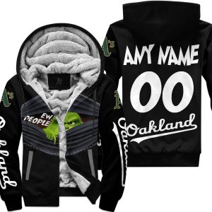 Grinch - Ew People - Oakland Athletics - Fleece Zip Hoodie