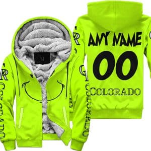 Grinch - Custom Name - Colorado Rockies - Fleece Zip Hoodie