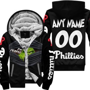 Grinch - Ew People - Philadelphia Phillies - Fleece Zip Hoodie
