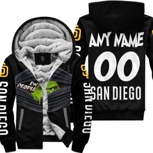 Grinch - Ew People - San Diego Padres - Fleece Zip Hoodie