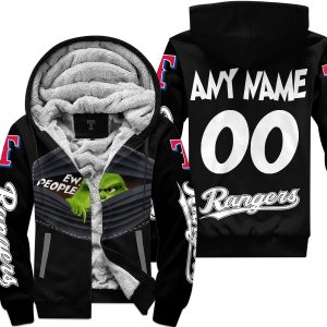 Grinch - Ew People - Texas Rangers - Fleece Zip Hoodie