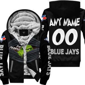 Grinch - Ew People - Toronto Blue Jays - Fleece Zip Hoodie
