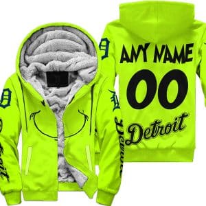 Grinch - Custom Name - Detroit Tigers - Fleece Zip Hoodie