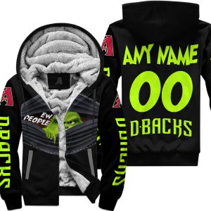 Grinch - Ew People - Arizona Diamondbacks - Fleece Zip Hoodie