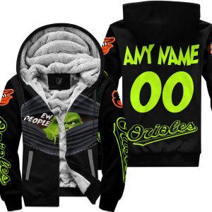 Grinch - Ew People - Baltimore Orioles - Fleece Zip Hoodie
