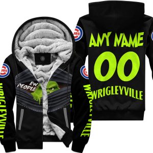 Grinch - Ew People - Chicago Cubs - Fleece Zip Hoodie