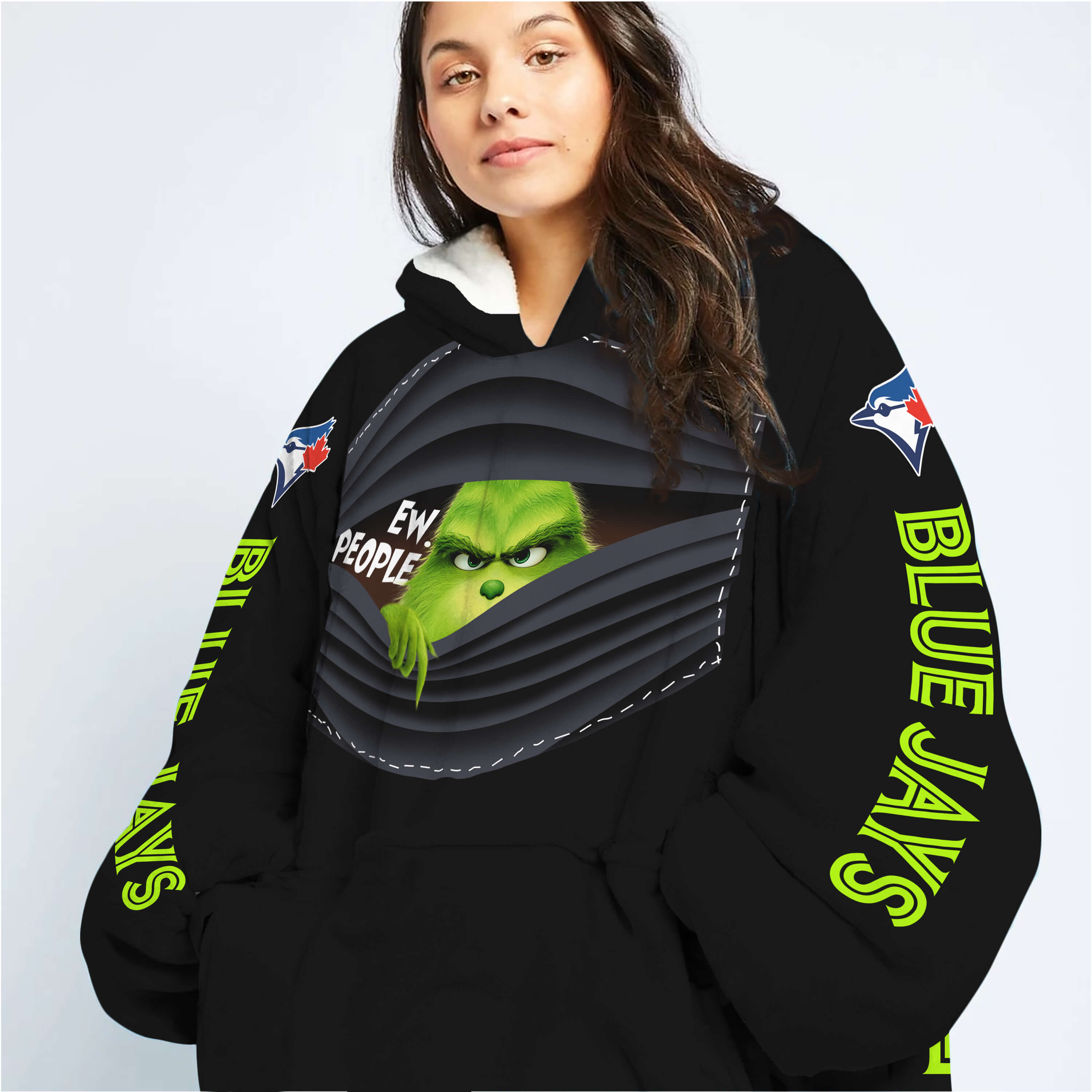 Grinch - Ew People - Toronto Blue Jays - Oodie Blanket - Image 6