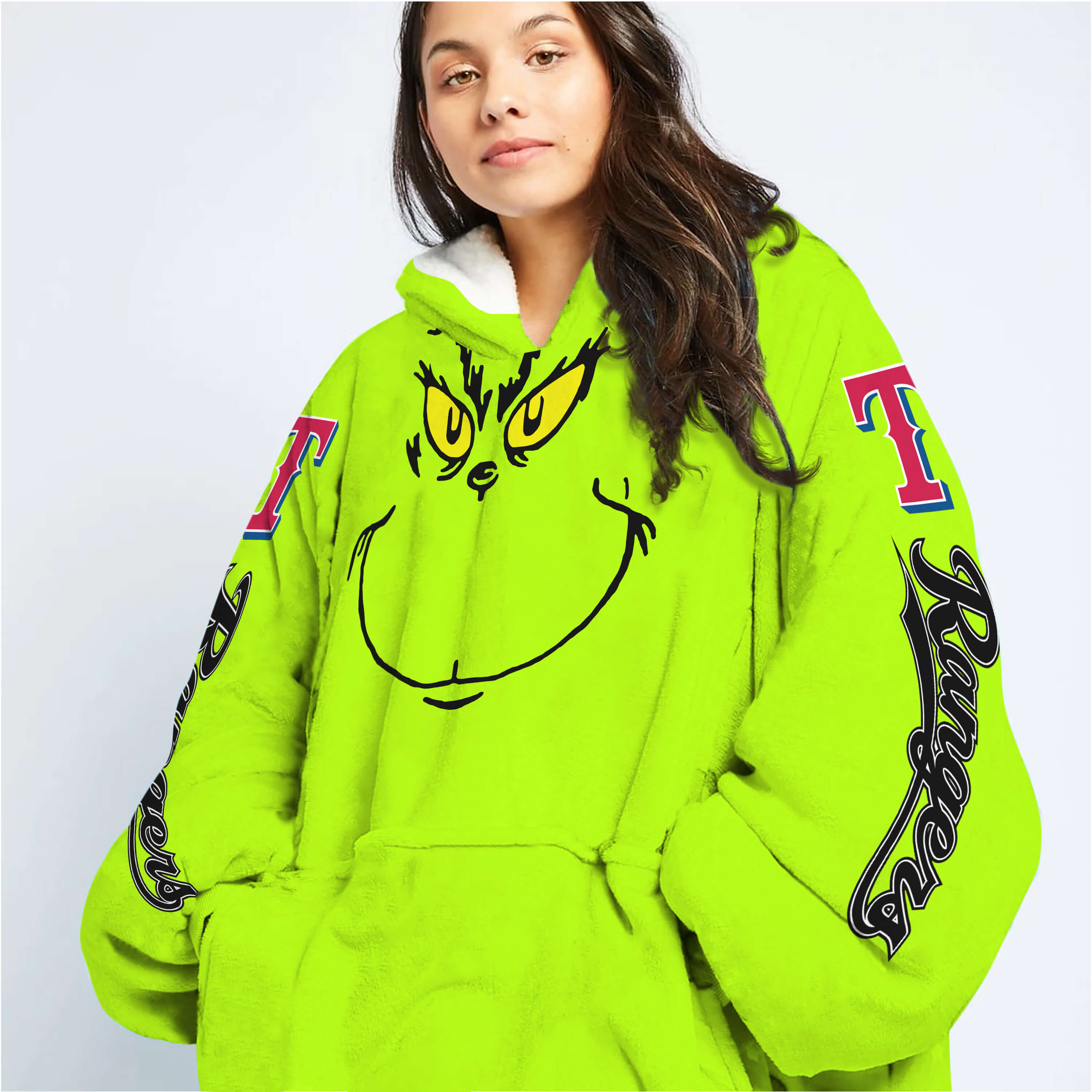 Grinch - Custom Name - Texas Rangers - Oodie Blanket - Image 6