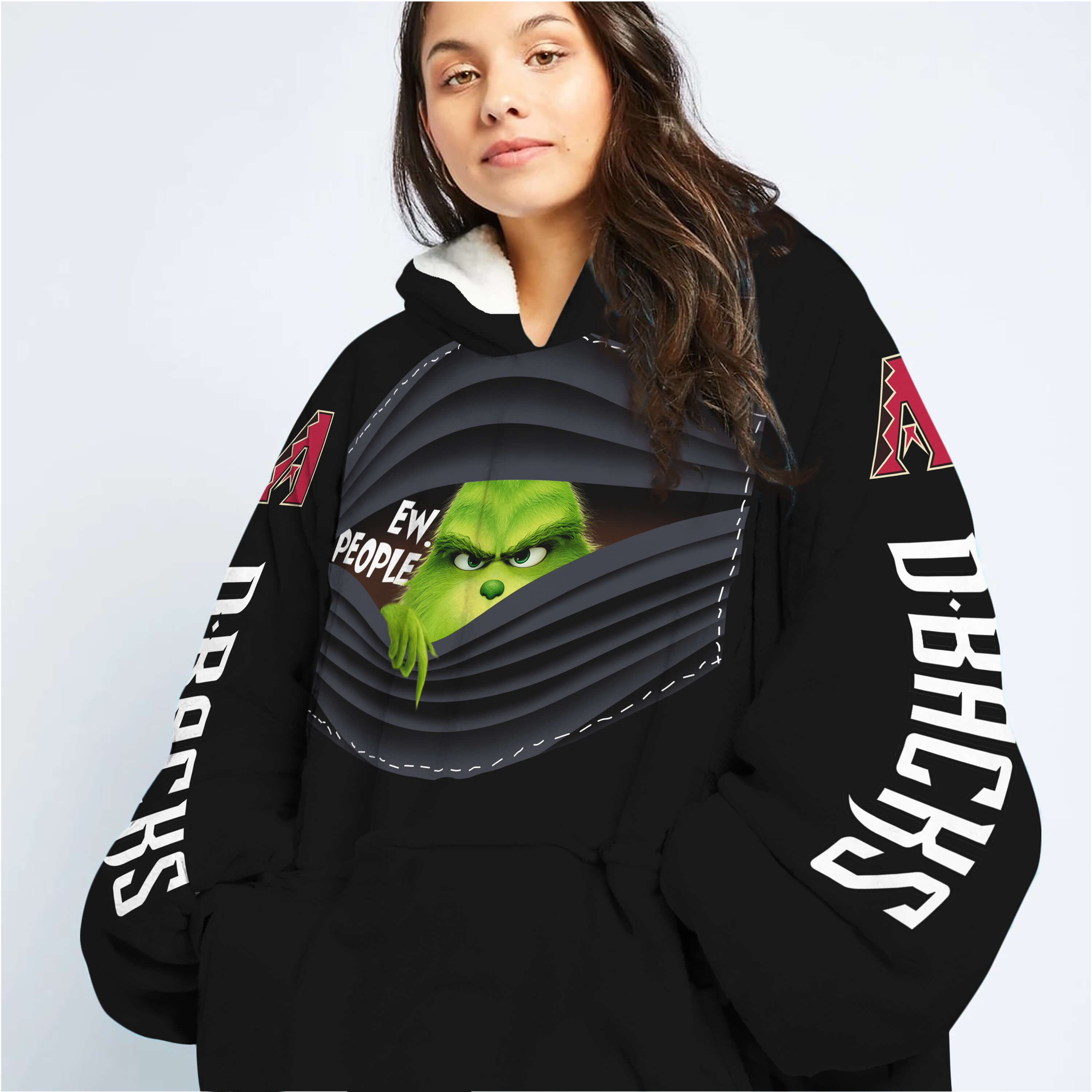 Grinch - Ew People - Arizona Diamondbacks - Oodie Blanket - Image 6