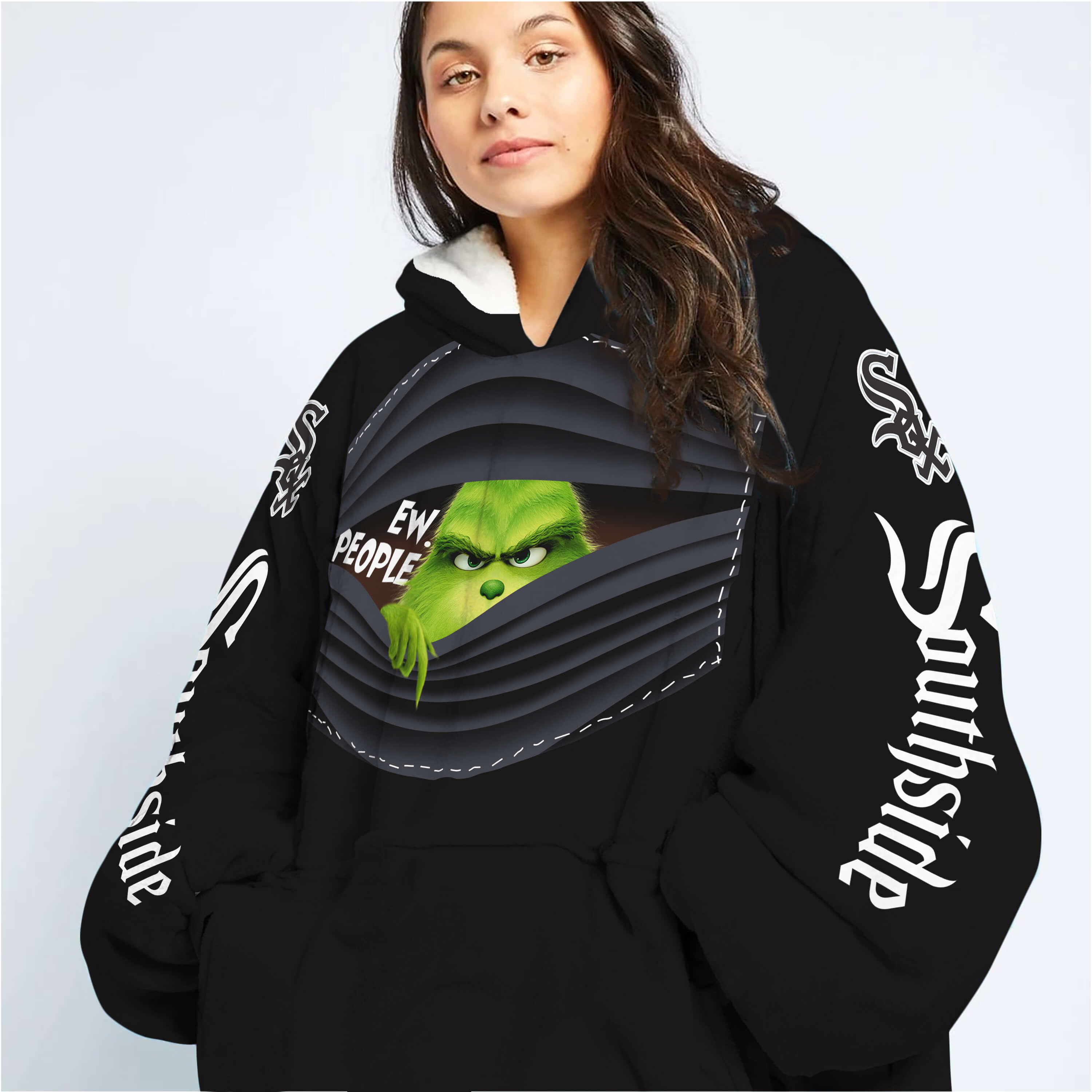 Grinch - Ew People - Chicago White Sox - Oodie Blanket - Image 6