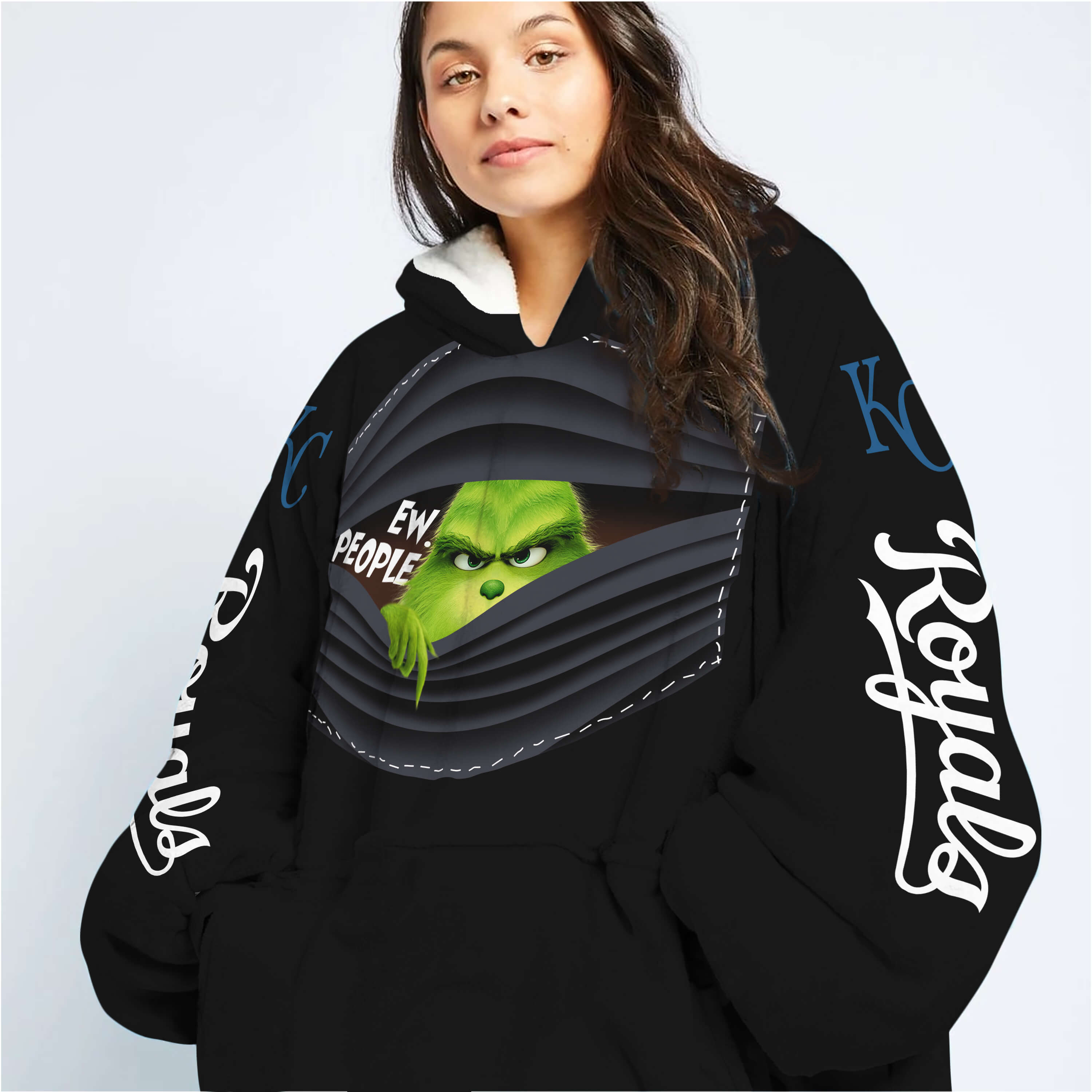 Grinch - Ew People - Kansas City Royals - Oodie Blanket - Image 6