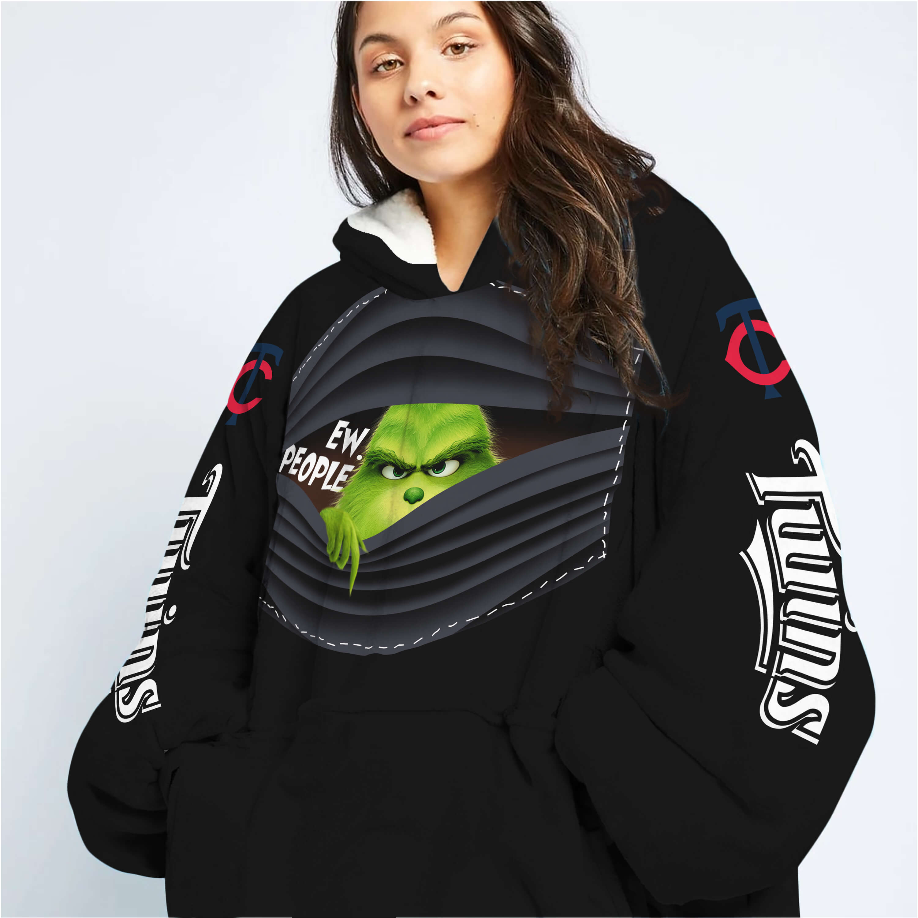Grinch - Ew People - Minnesota Twins - Oodie Blanket - Image 6