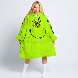 Grinch - Custom Name - Miami Marlins - Oodie Blanket