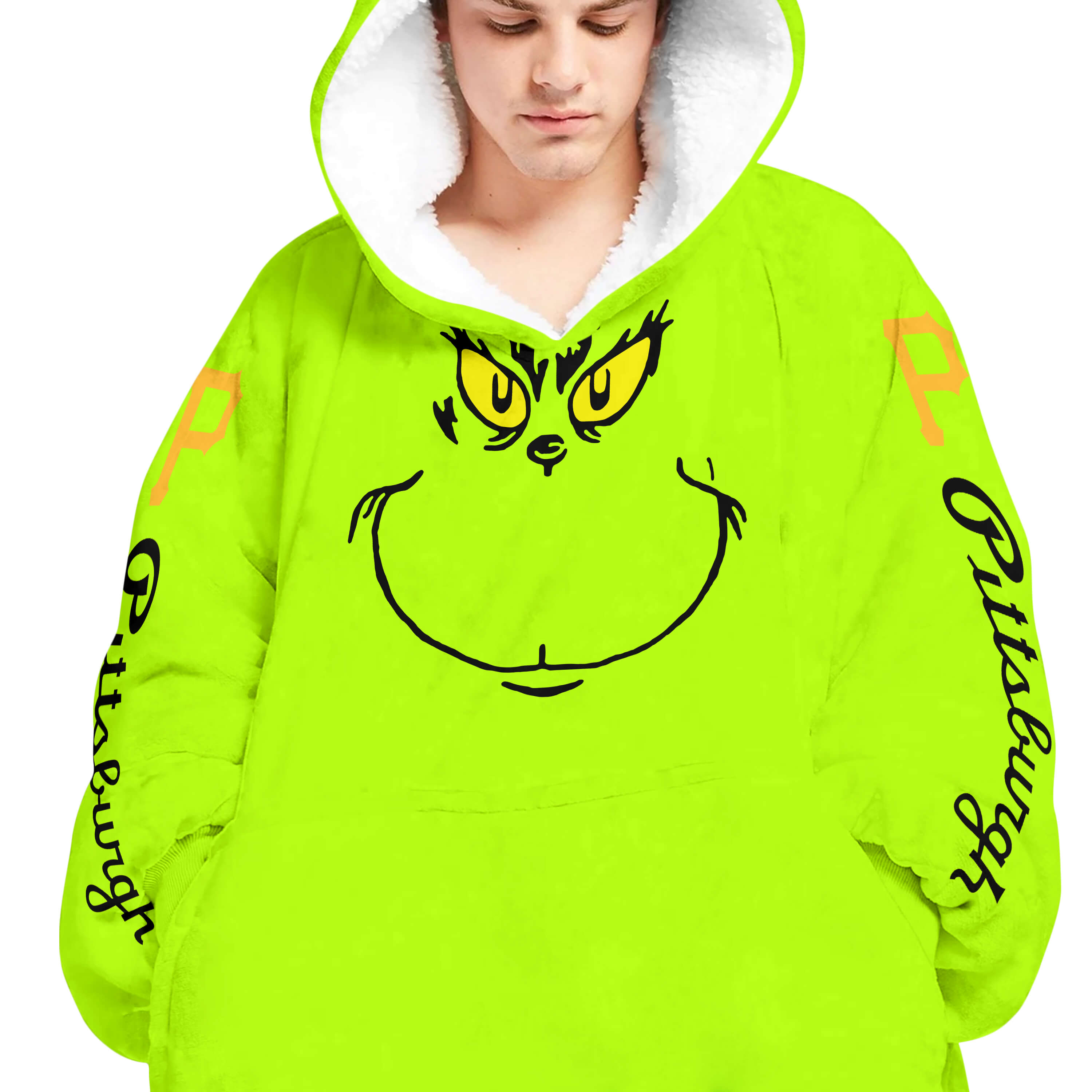 Grinch - Custom Name - Pittsburgh Pirates - Oodie Blanket - Image 5