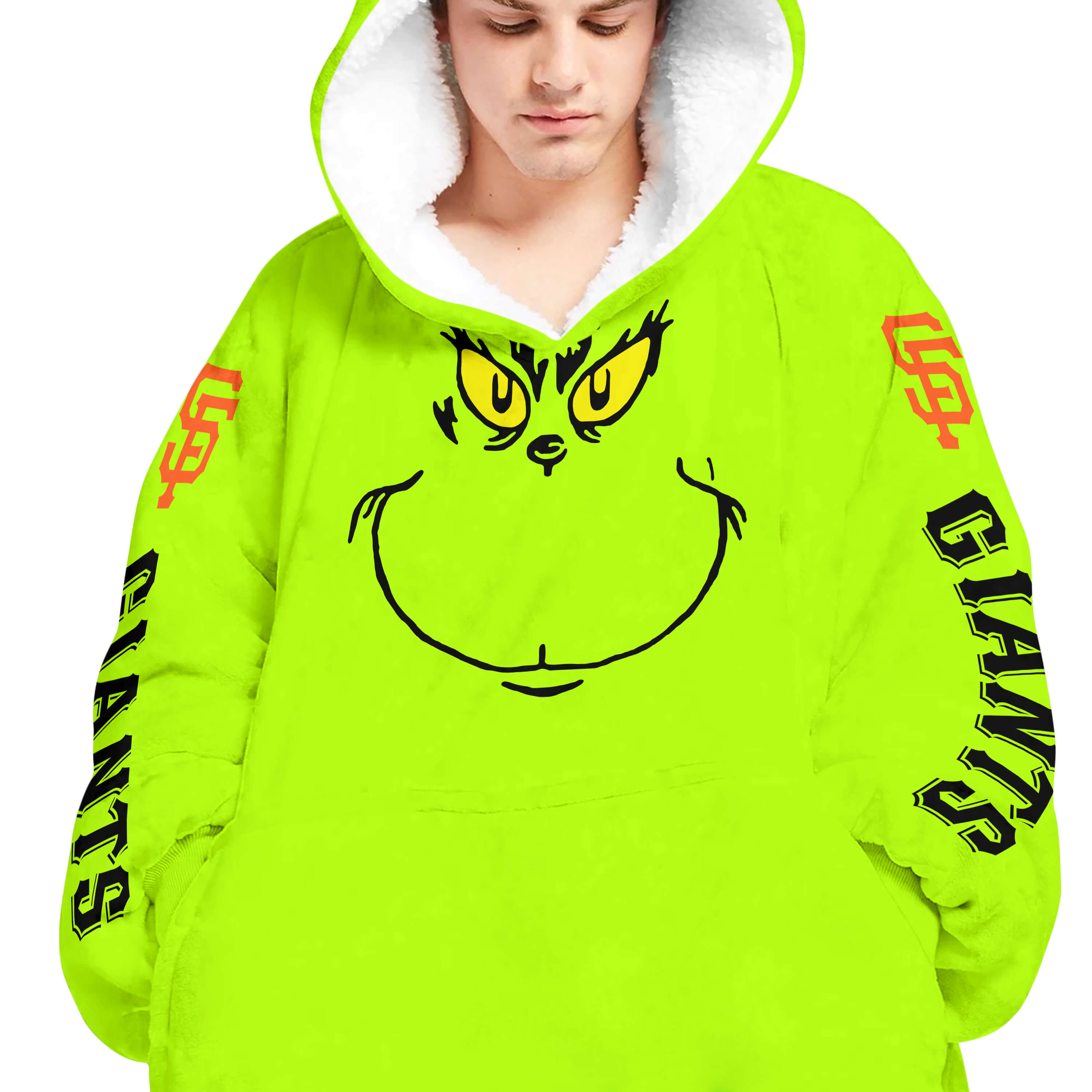 Grinch - Custom Name - San Francisco Giants - Oodie Blanket - Image 4