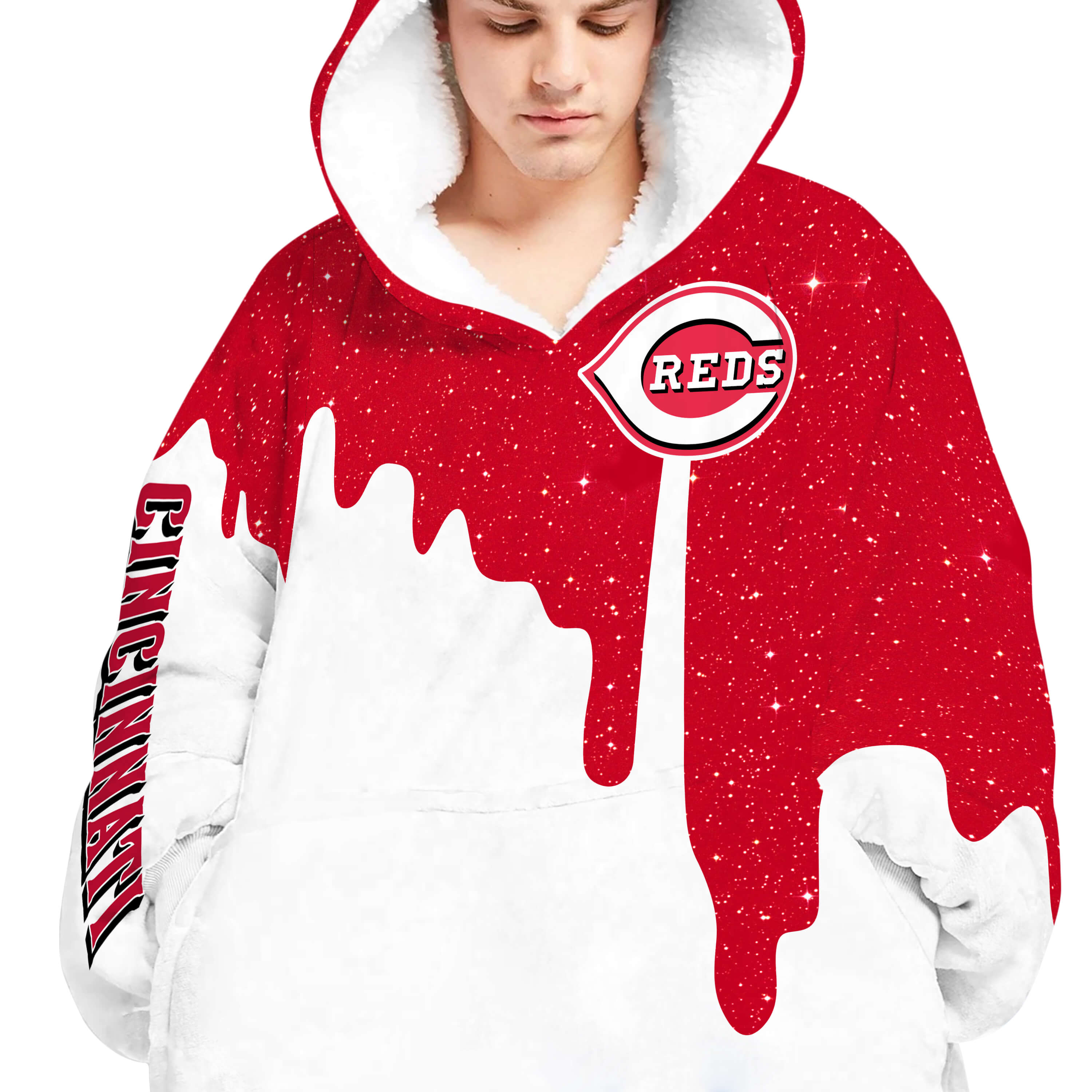 Limited Edition - Custom Name - Cincinnati Reds - Oodie Blanket - Image 5