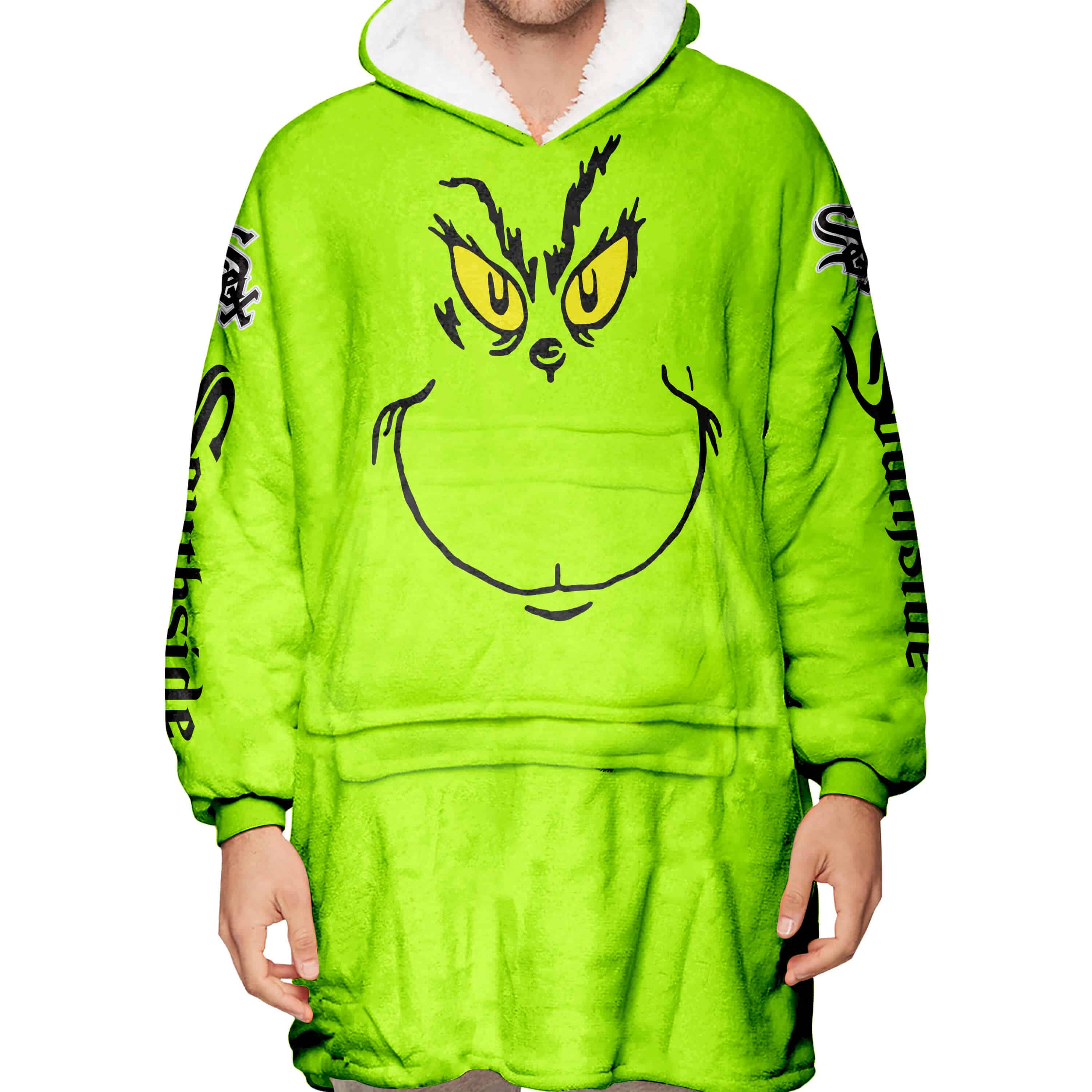 Grinch - Custom Name - Chicago White Sox - Oodie Blanket - Image 5