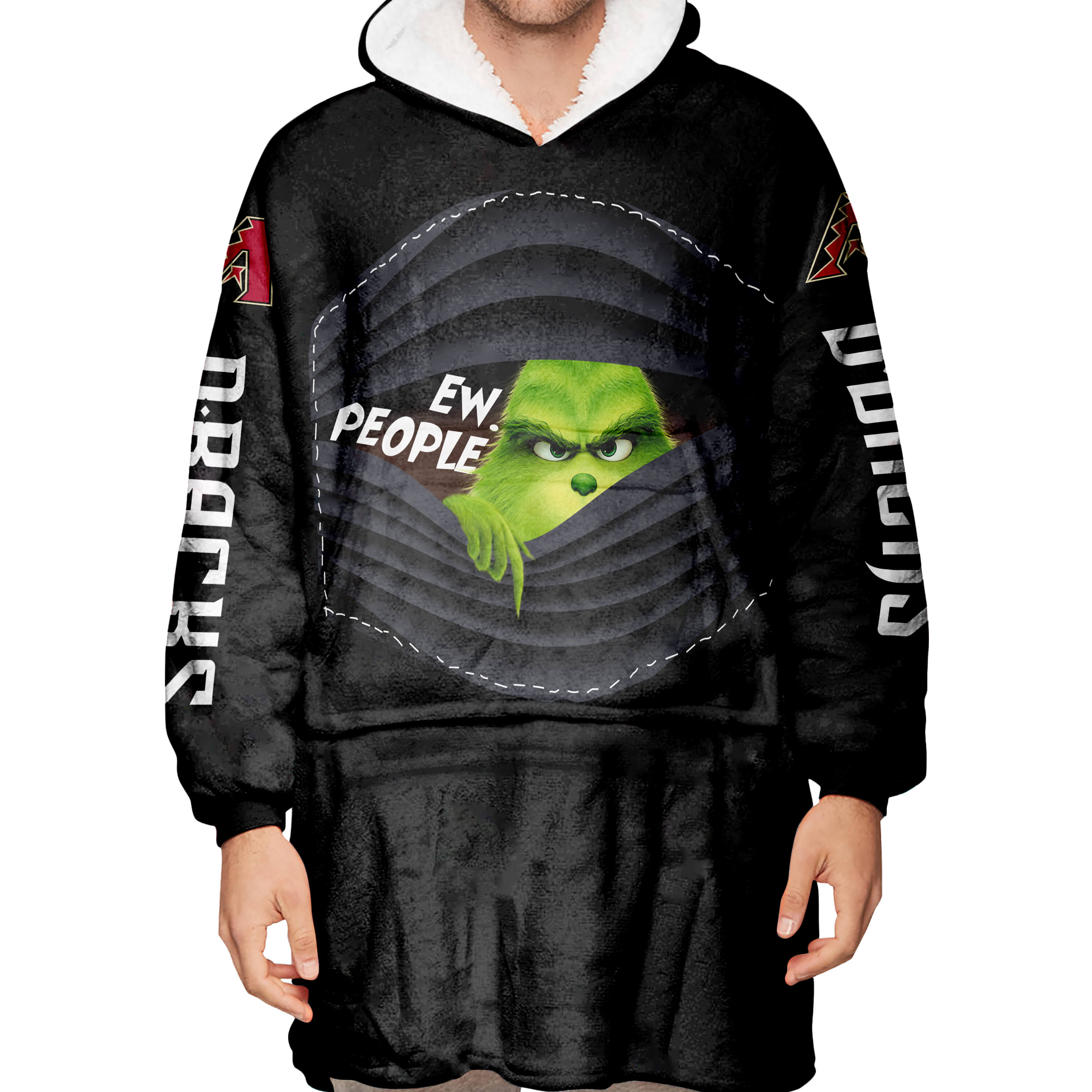 Grinch - Ew People - Arizona Diamondbacks - Oodie Blanket - Image 5