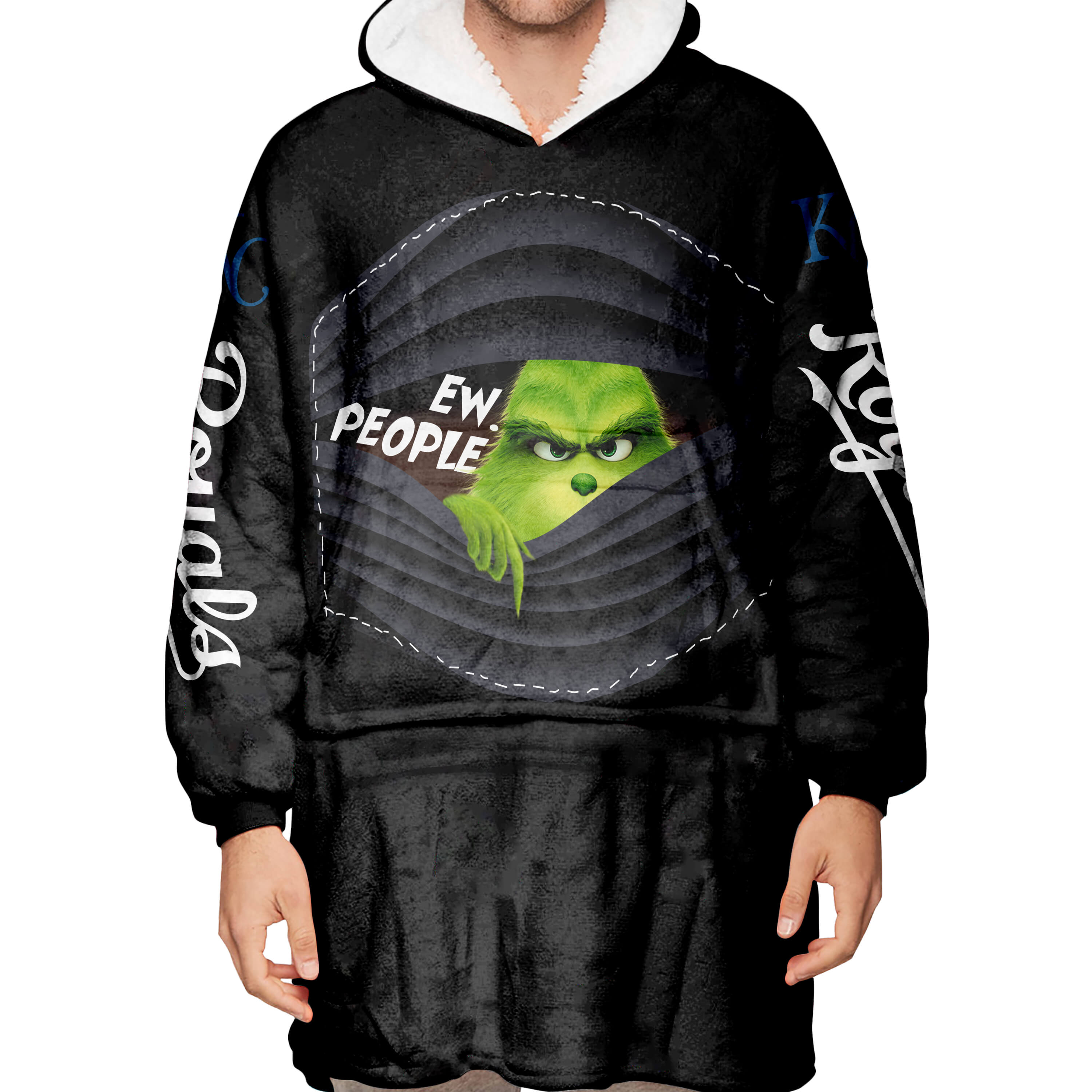Grinch - Ew People - Kansas City Royals - Oodie Blanket - Image 5