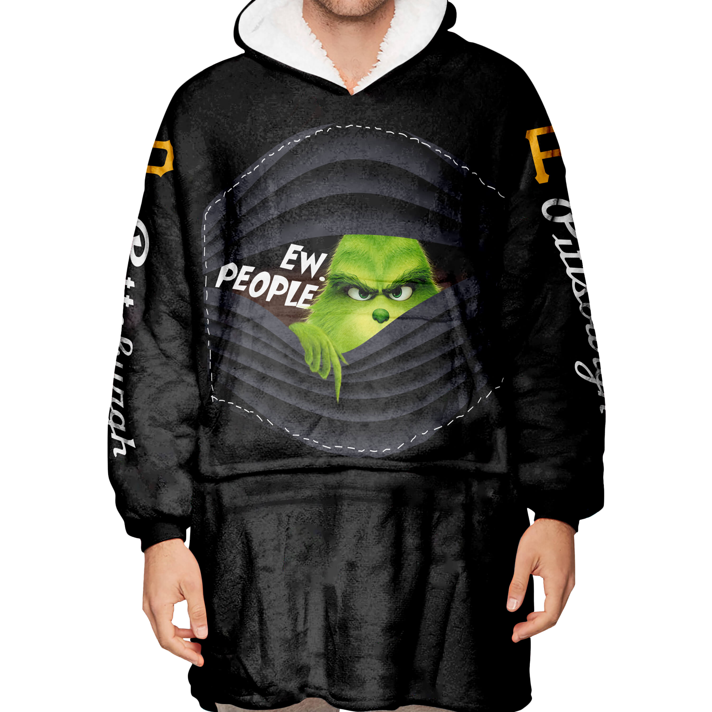 Grinch - Ew People - Pittsburgh Pirates - Oodie Blanket - Image 5