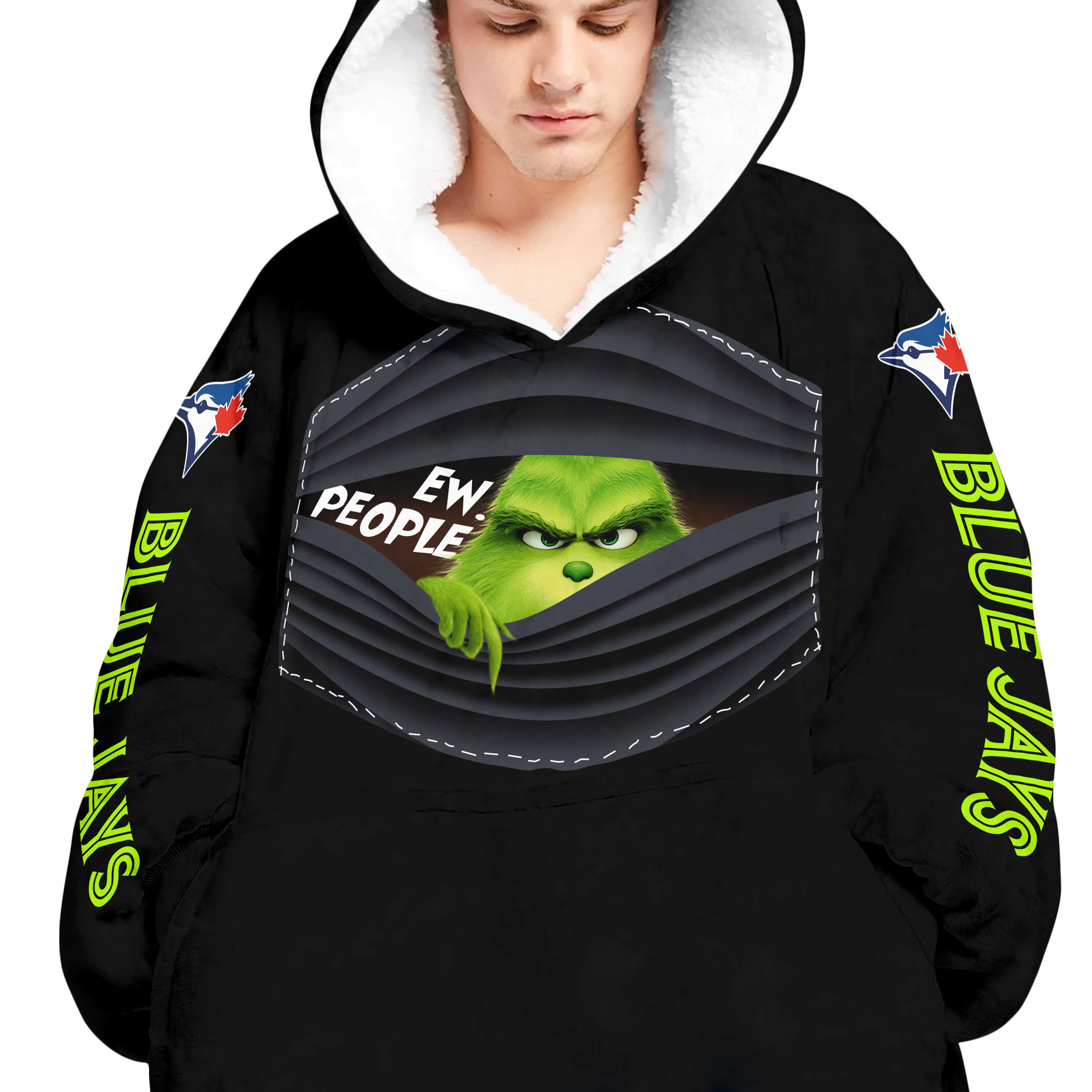 Grinch - Ew People - Toronto Blue Jays - Oodie Blanket - Image 4