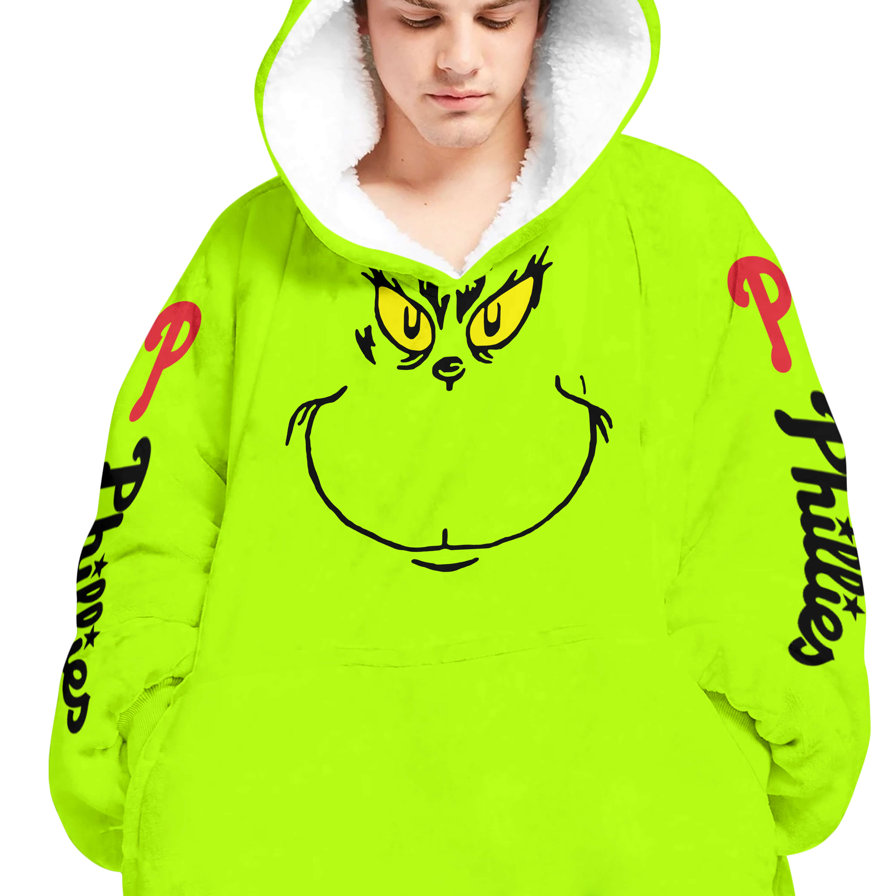 Grinch - Custom Name - Philadelphia Phillies - Oodie Blanket - Image 4
