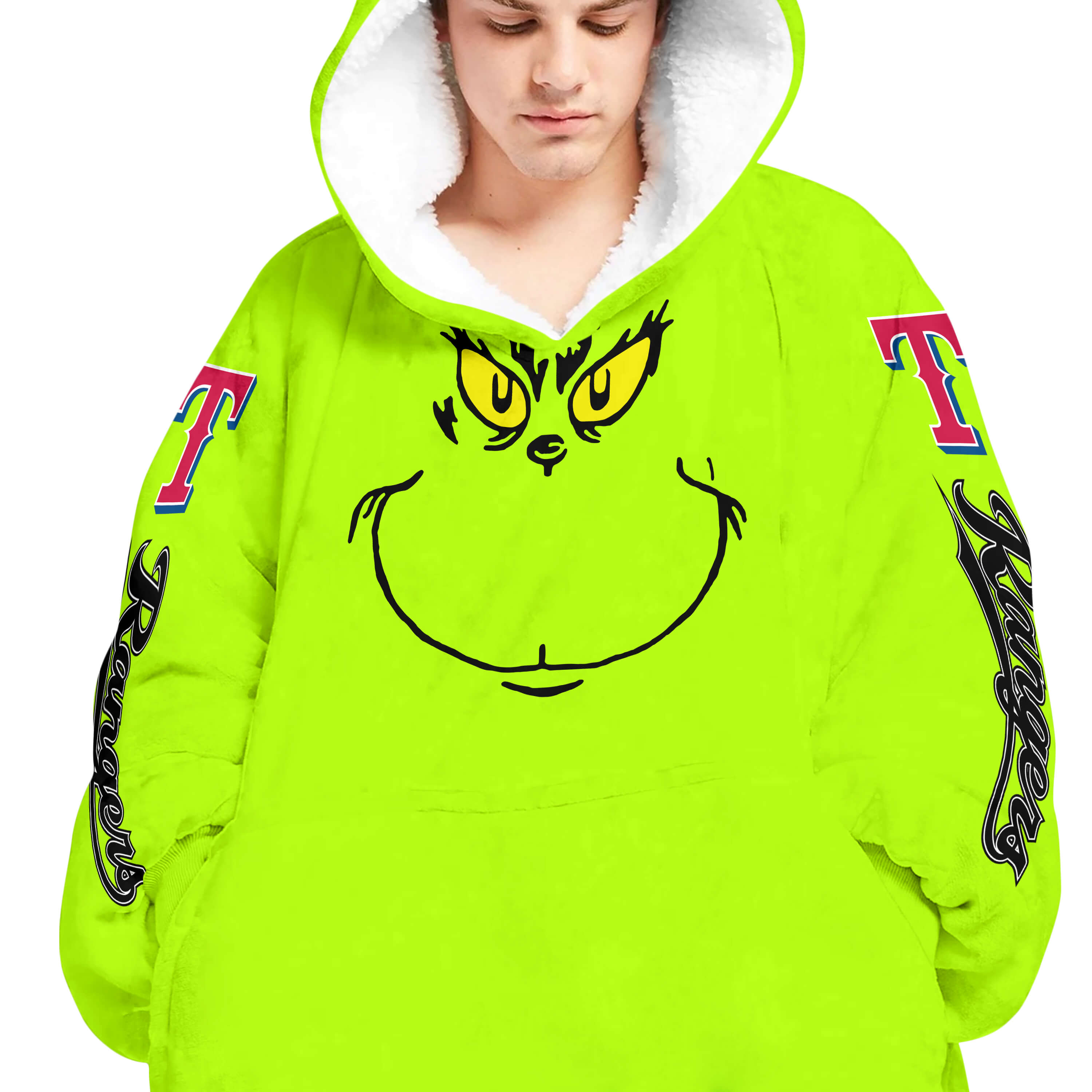 Grinch - Custom Name - Texas Rangers - Oodie Blanket - Image 4