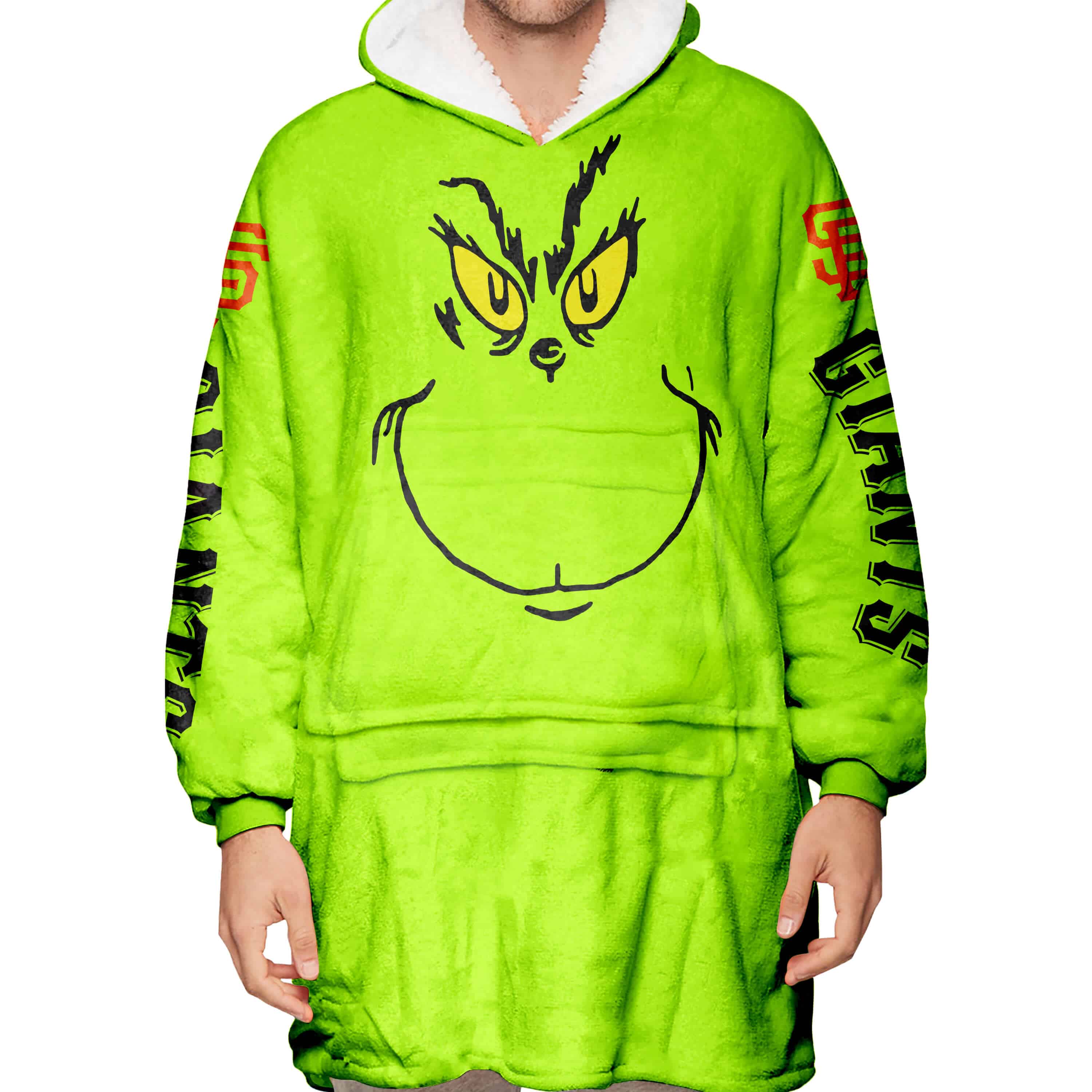 Grinch - Custom Name - San Francisco Giants - Oodie Blanket - Image 6