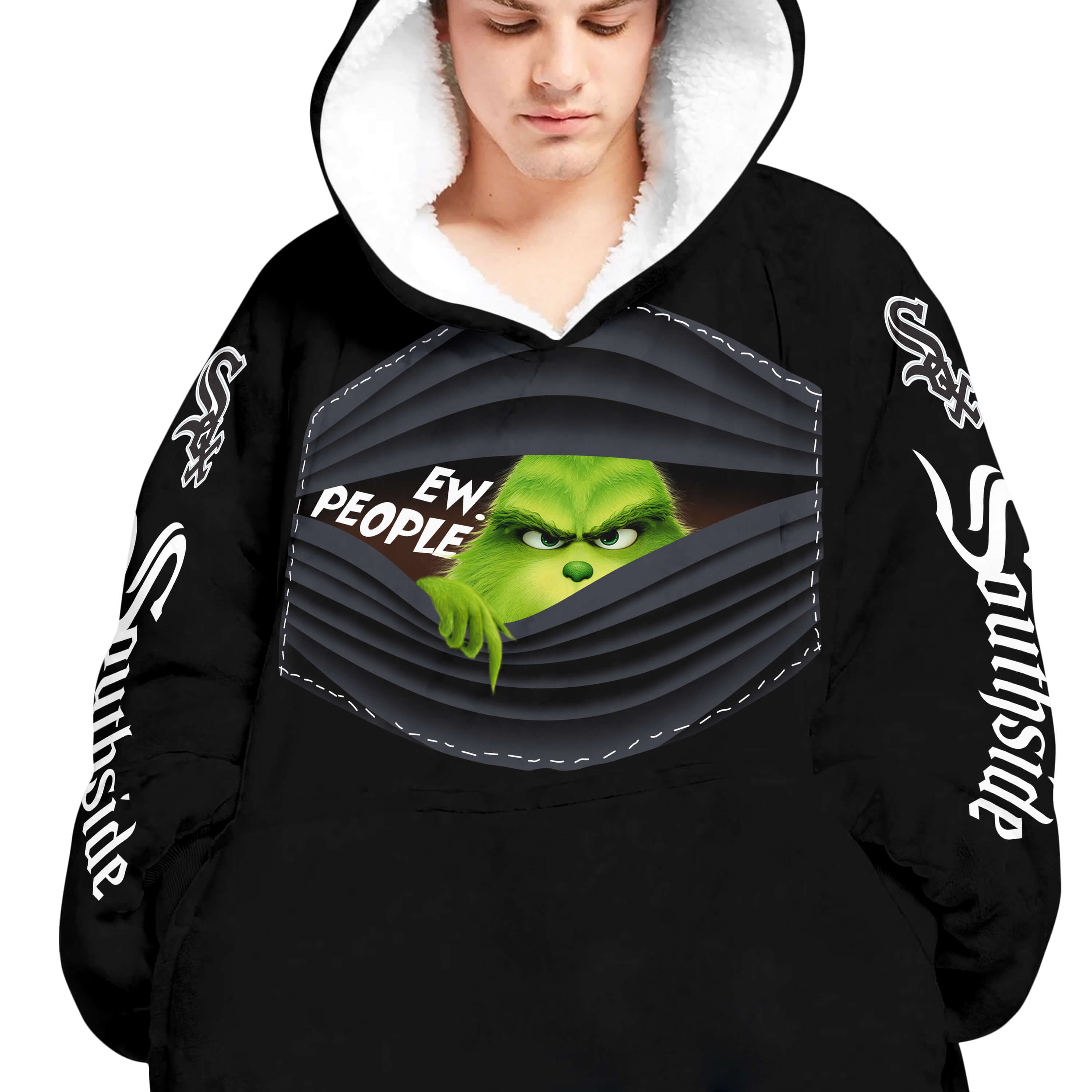 Grinch - Ew People - Chicago White Sox - Oodie Blanket - Image 4