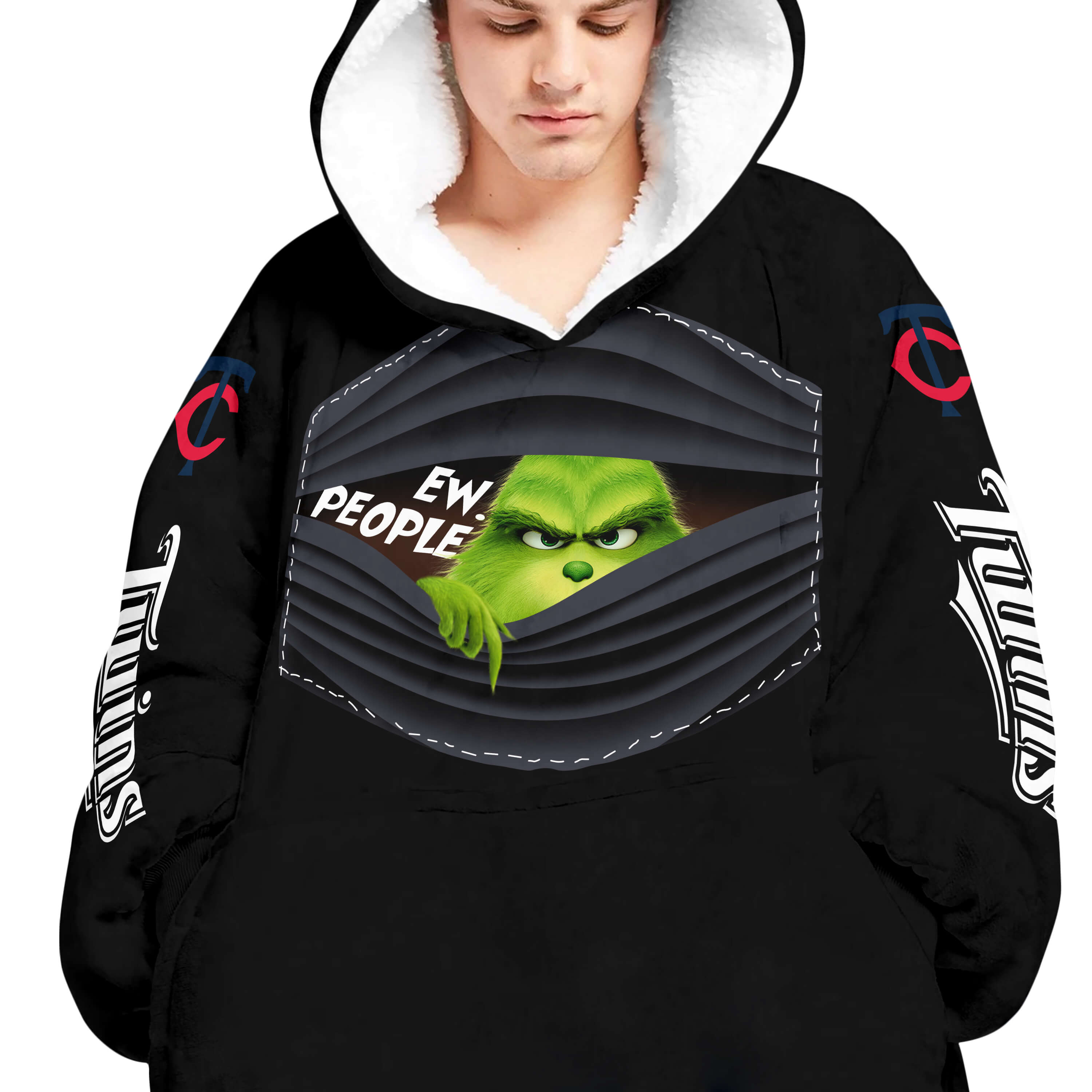Grinch - Ew People - Minnesota Twins - Oodie Blanket - Image 4