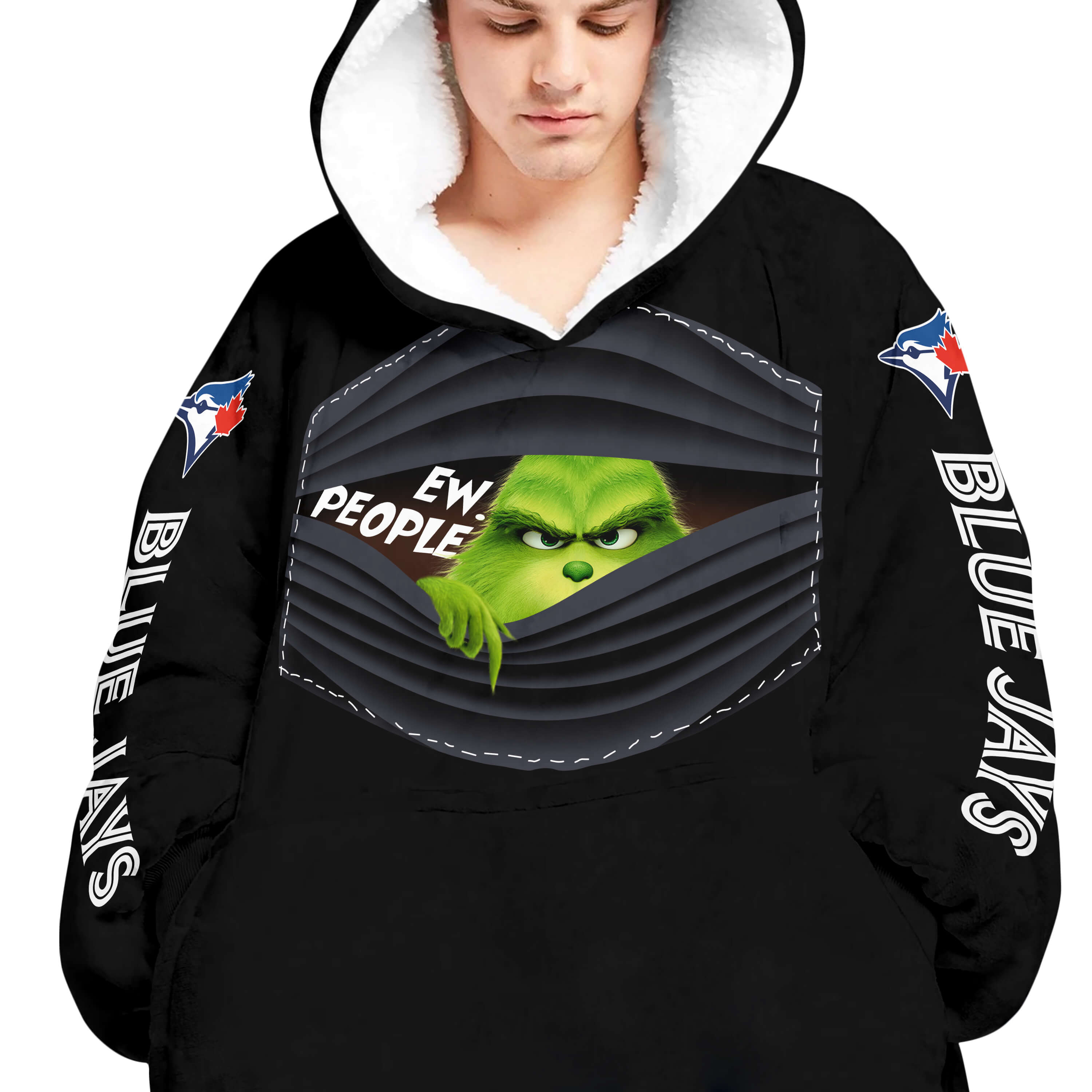 Grinch - Ew People - Toronto Blue Jays - Oodie Blanket - Image 4