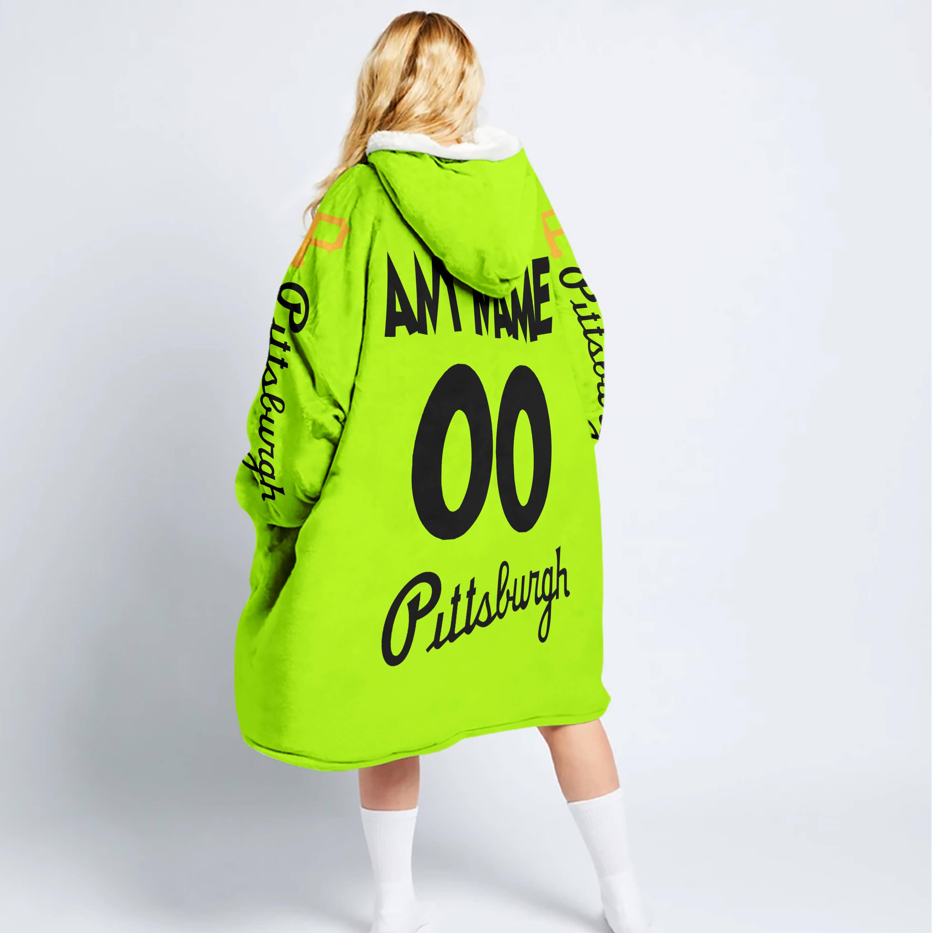 Grinch - Custom Name - Pittsburgh Pirates - Oodie Blanket - Image 2