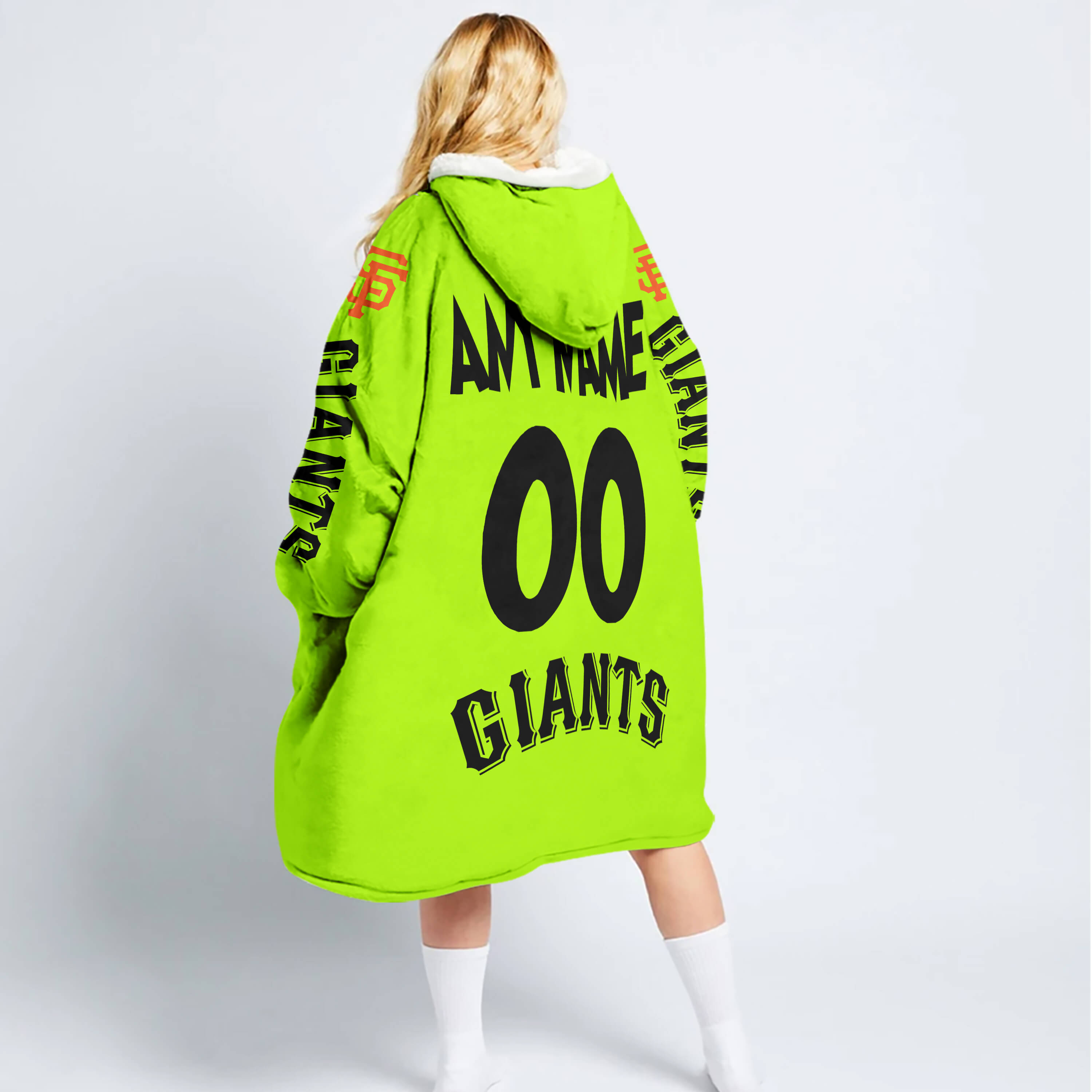 Grinch - Custom Name - San Francisco Giants - Oodie Blanket - Image 2