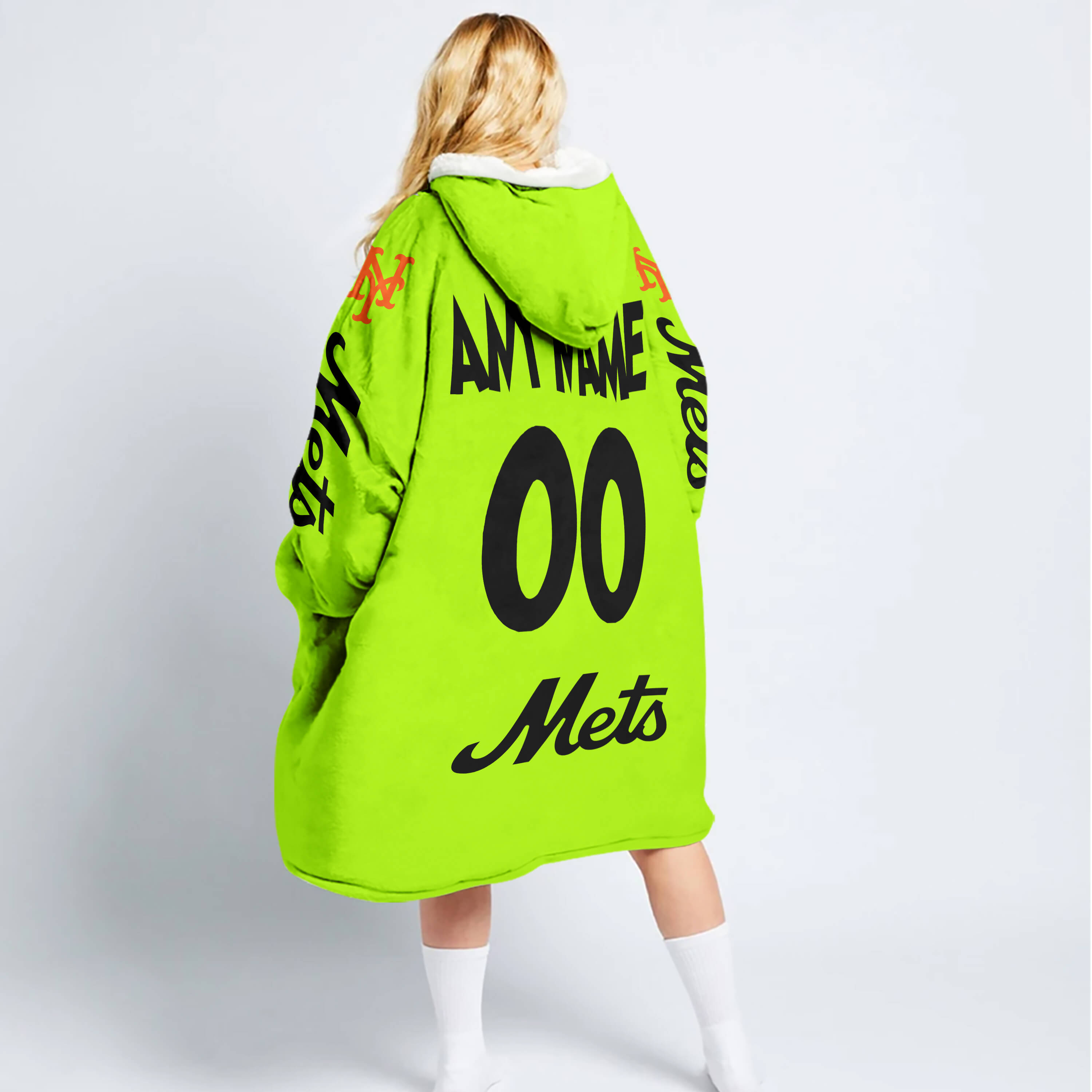 Grinch - Custom Name - New York Mets - Oodie Blanket - Image 2